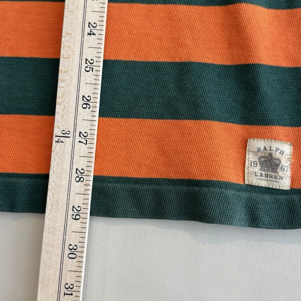 VTG Polo Ralph Lauren Rugby Polo Shirt Mens XXL Orange Green 2nd Battalion Y2K
